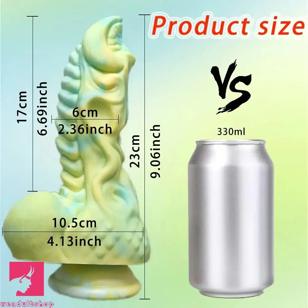 9.06in Fantasy Dragon Dildo Silicone Thick Large Dildo With Suction Cup