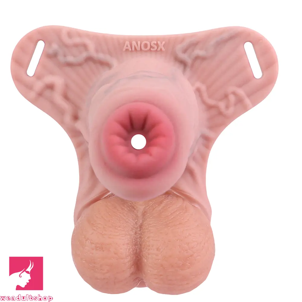 4.92in Silicone Animal Penis Cage Strap on Chastity Dildo Lock Cock Ring