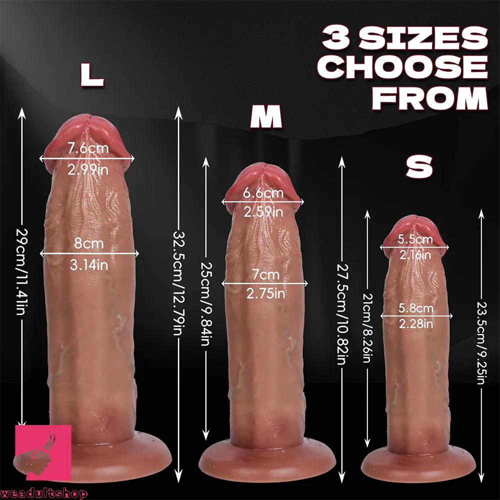 9.25in 10.82in 12.79in Big Head Egg Free Silicone Real Dildo For Female Love