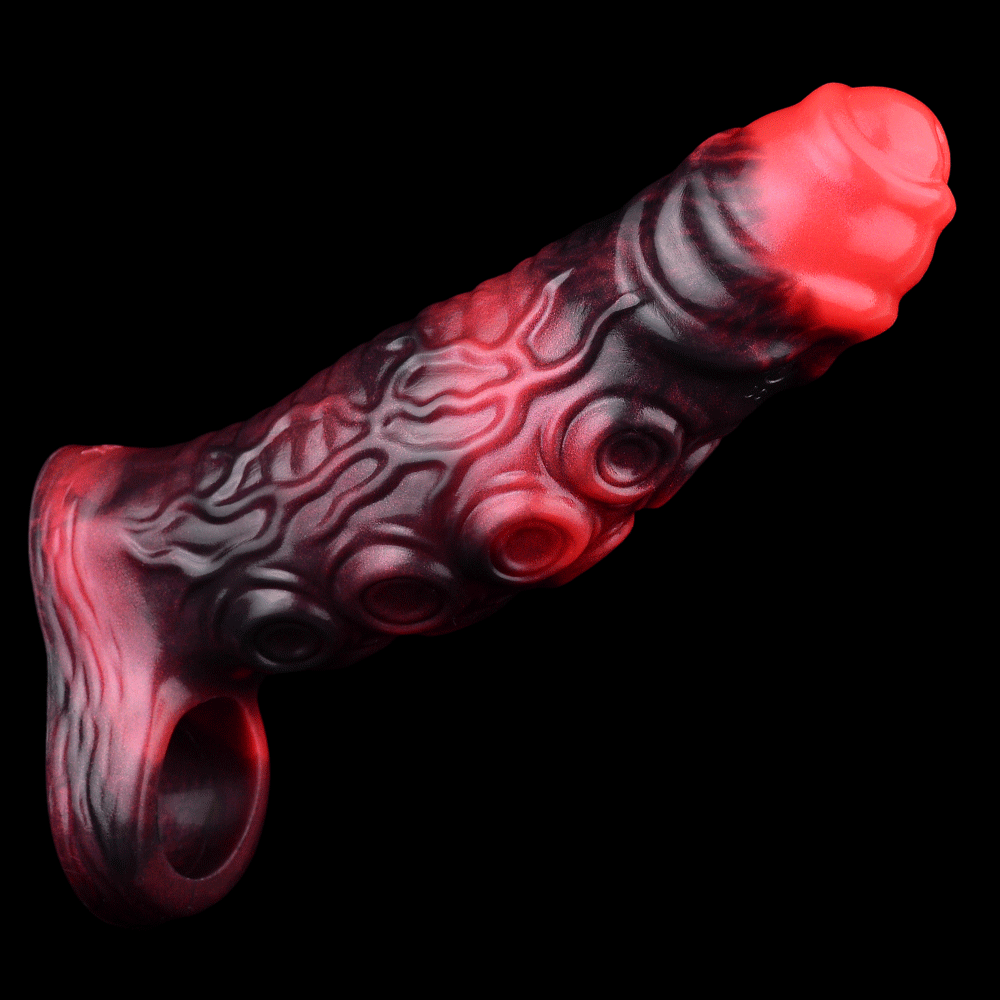5.98in 7.09in Silicone Tentacle Sleeve Knot Vibrating Hollow Female Dildo