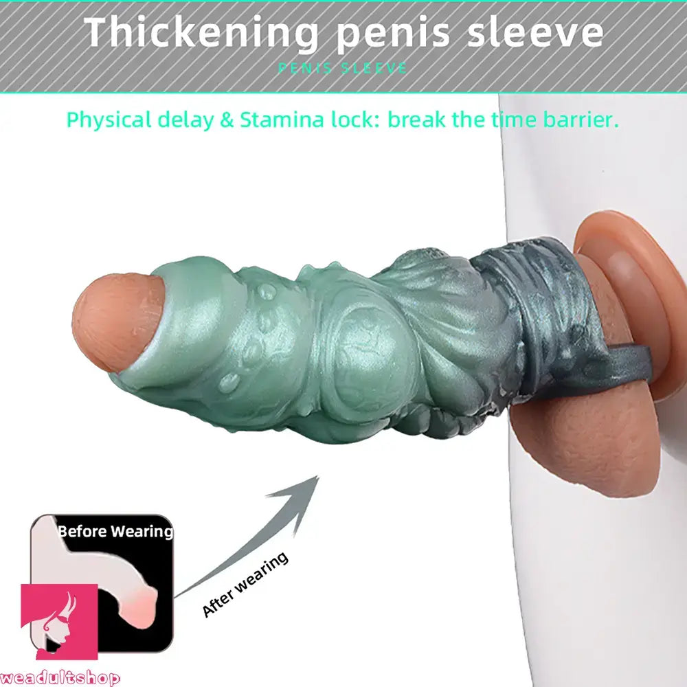 4.6in 5.62in 6.49in Silicone Knot Penis Dildo Sleeve For Women Men Couples