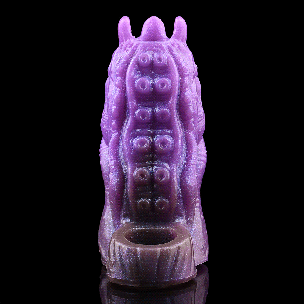 5.19in Dragon Tentacle Spiked Cock Creature Fantasy Hollow Dildo Sleeve