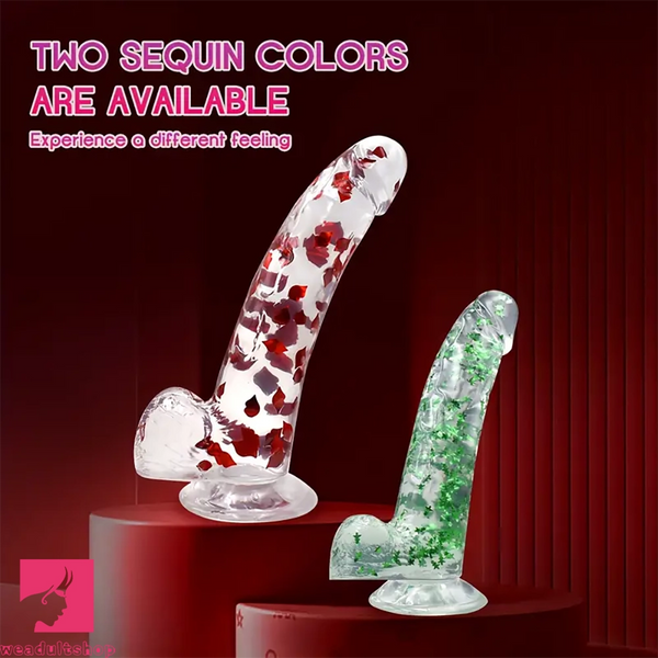 9.45in Realistic Silicone Confetti Dildo Flexible Hands-Free Sex Cock Toy