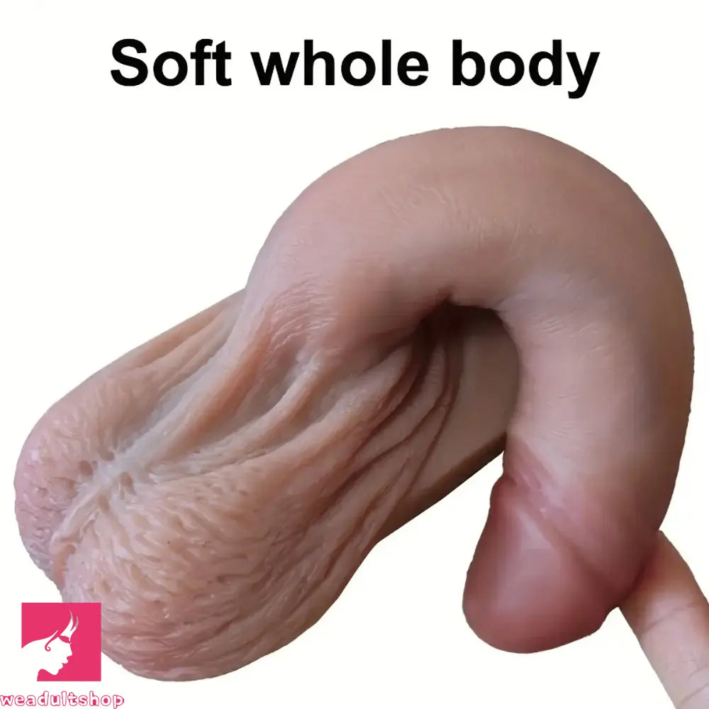 8.66in Silicone Full-Body Soft Male Penis Real Dildo Durable Manual Toy