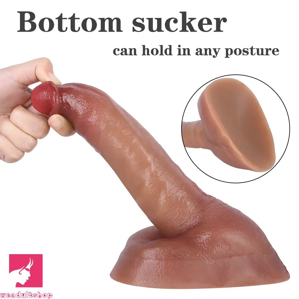 8.66in Liquid Silicone Dual Hardness Soft Big Dildo For Anal Masturbation