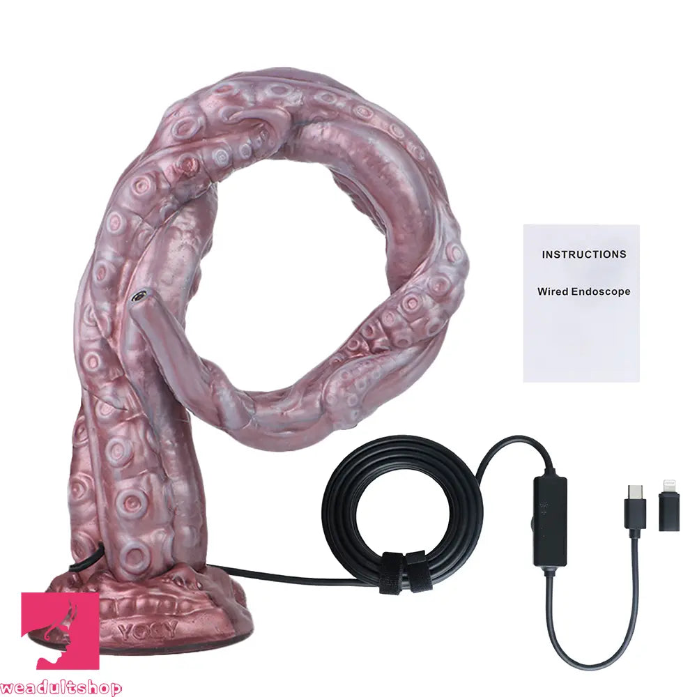 25in Tentacle Huge Long HD Camera Dildo Silicone Adult Toy Anal Stimulation