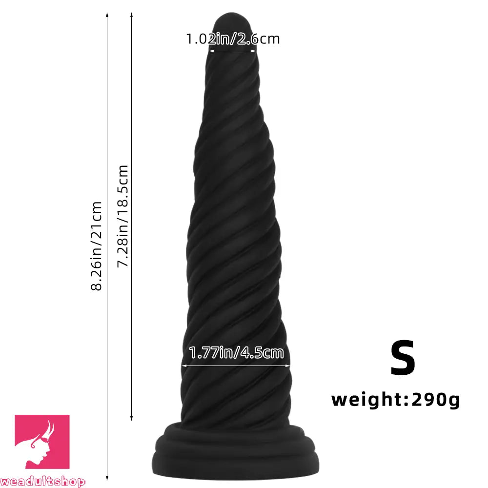 8.26in 10.43in 12in Silicone Thread Black Big Soft Dildo Anal Masturbator