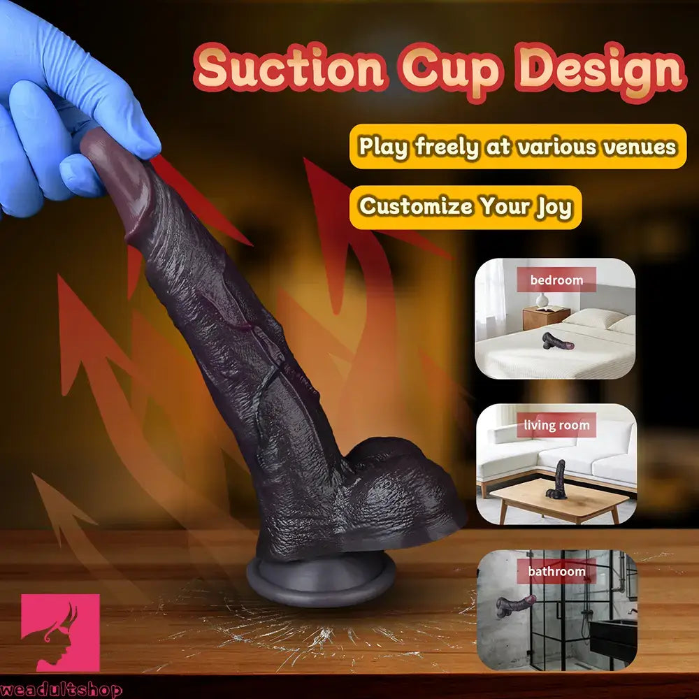 7.28in Dual Density Silicone Soft Real Dildo Unisex Adult Pleasure Cock