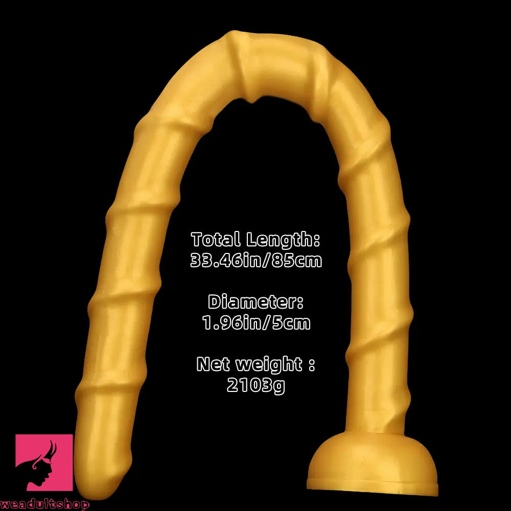 33.46in Golden Silicone Super Long Huge Dildo Couples Pleasure Solo