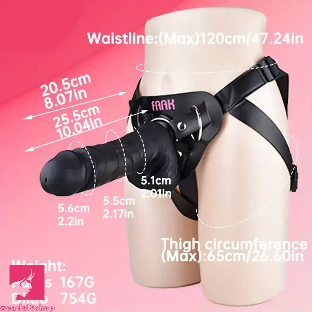 10.01in Silicone Soft Big Strap On Wearable Dildo For Gay Lesbian