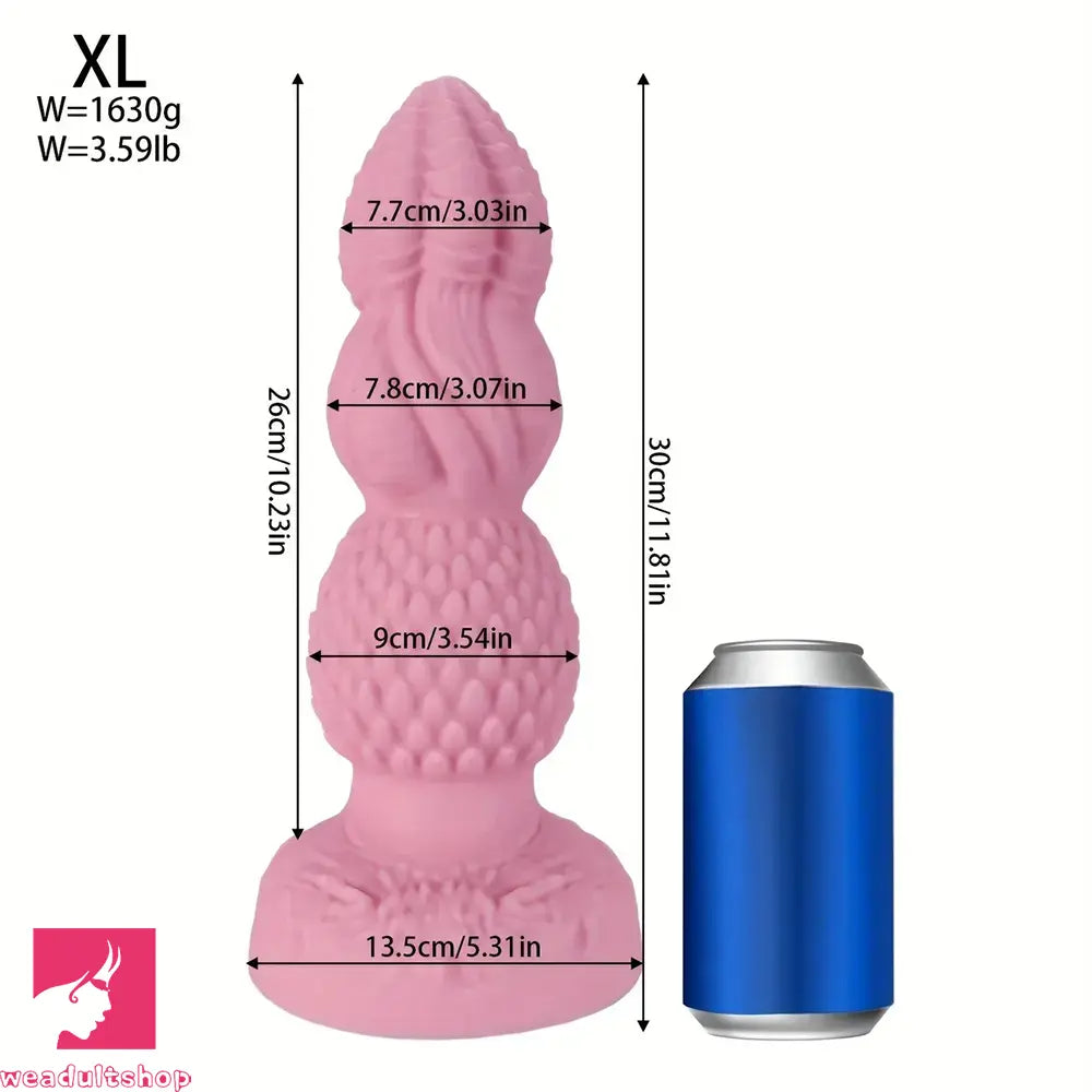 7.28in 9.05in 10.63in 11.81in 13.38in Fantasy Silicone Soft Clitoris Anal Dildo