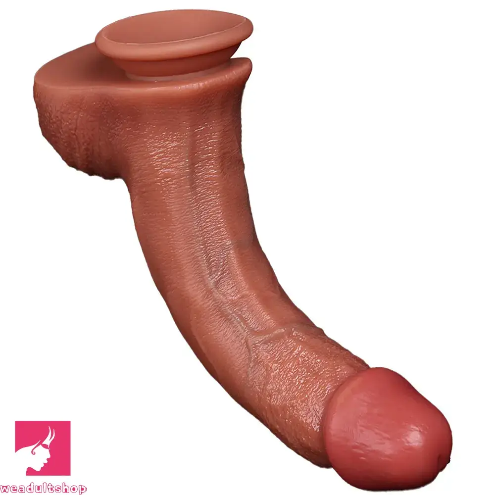 8.46in 9.25in 10.23in 11.22in Real Skin Curved Big Dildo For Prostate Anus