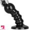 12.6in Black Pull Beads Thick Big Head Penis Anal Plug PVC Cock Dildo