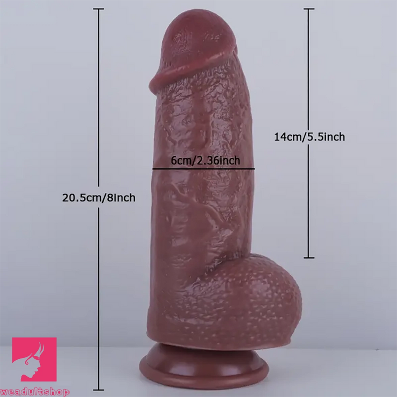 8in Short Thick Suction Cup Simulation Anal Penis Silicone Soft Clit Dildo
