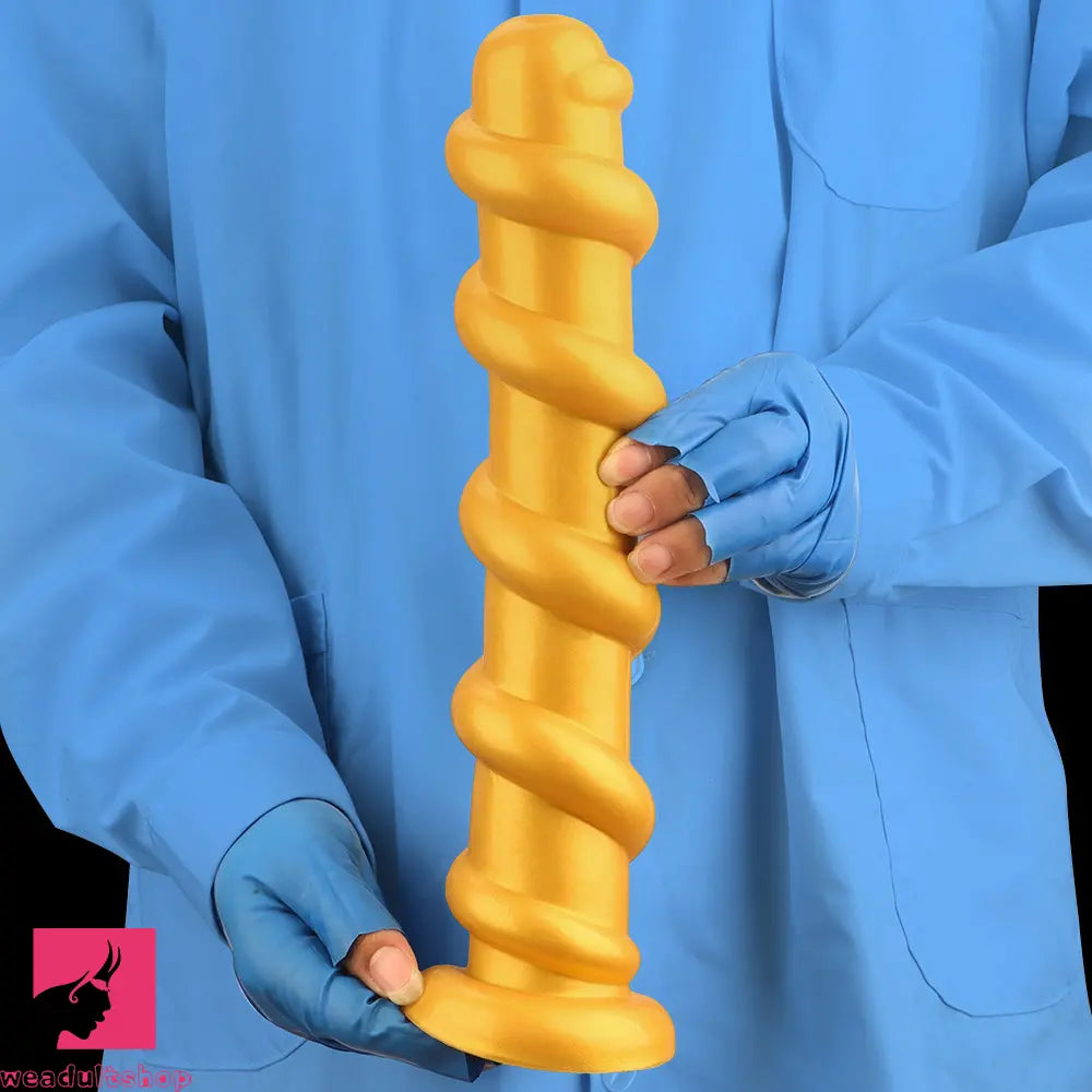 13.18in Gold Silicone Extra-long Thread Huge Dildo For Anal Pleasure