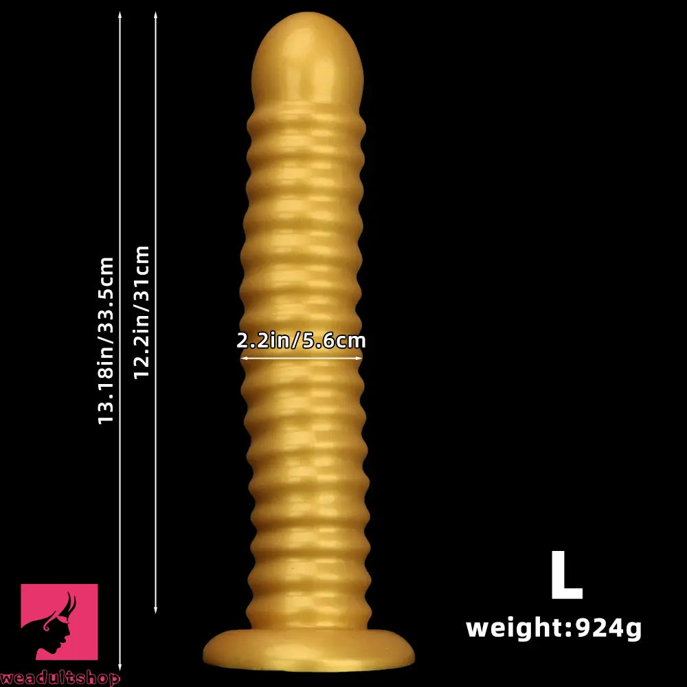 9.64in 11.81in 13.18in Golden Silicone Thread Soft Big Dildo Masturbator