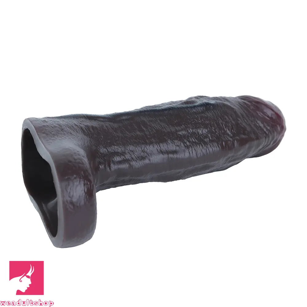 5.19in Deep Veins Open Head Silicone Hollow Dildo Sleeve For Love Sex