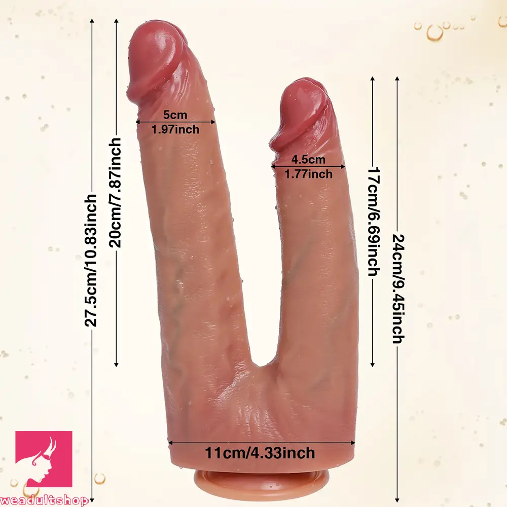 10.83in Dual Sided Silicone Big Dildo For Female Masturbation Real Veins