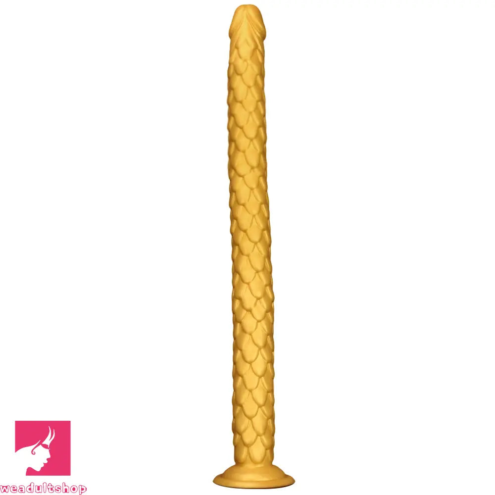 24.4in Gold Silicone Extra-long Scales Huge Dildo For Women Men Cock