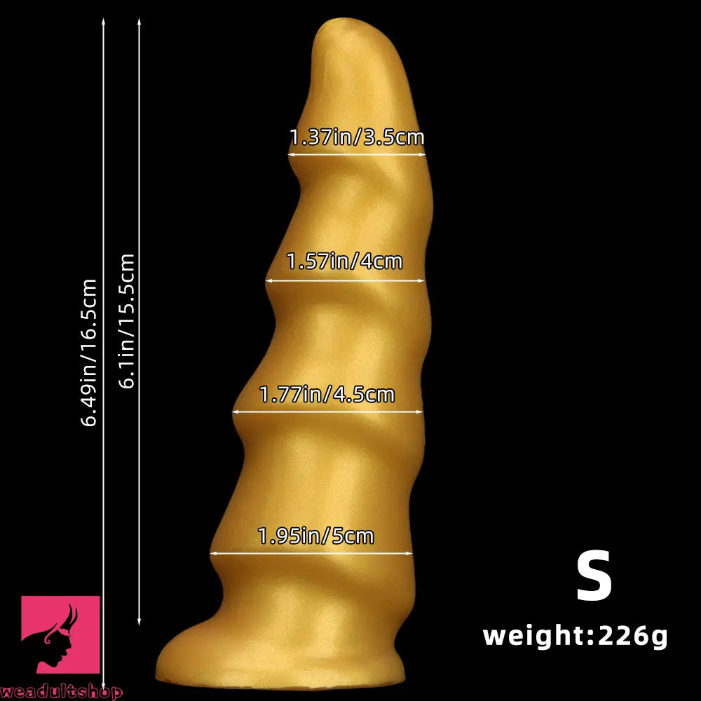 6.49in 8.26in 10.03in Golden Silicone Fantasy Dildo For Couples Unisex