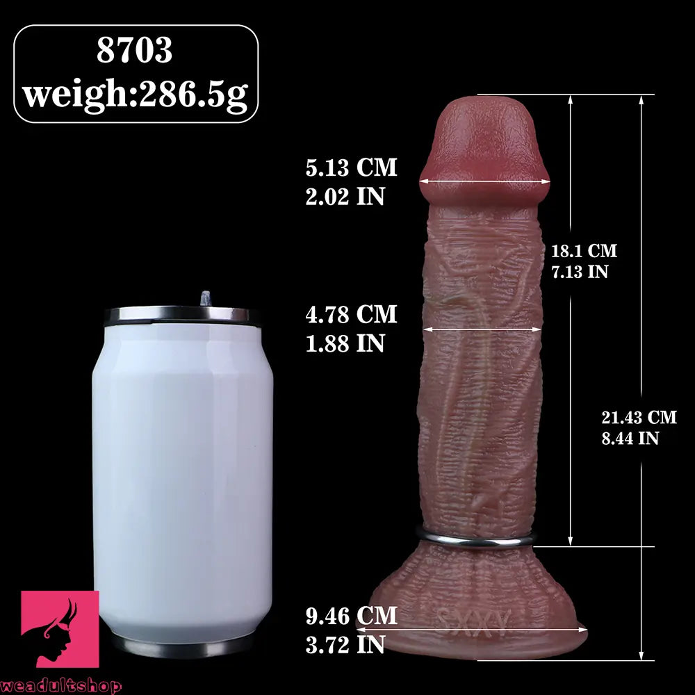 8.44in Realistic Skin Ovipositor Platinum Silicone Dildo For Anal Masturbation
