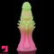8.66in Silicone Spiked Fantasy Dildo Colorful Gradients Wearable Anal Plug