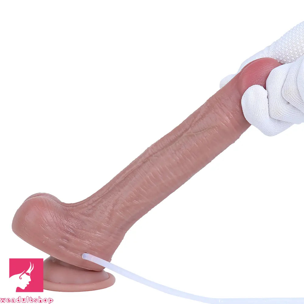 8.46in Dual Layer Silicone Strap on Ejaculating Dildo Role-Play Real Dildo