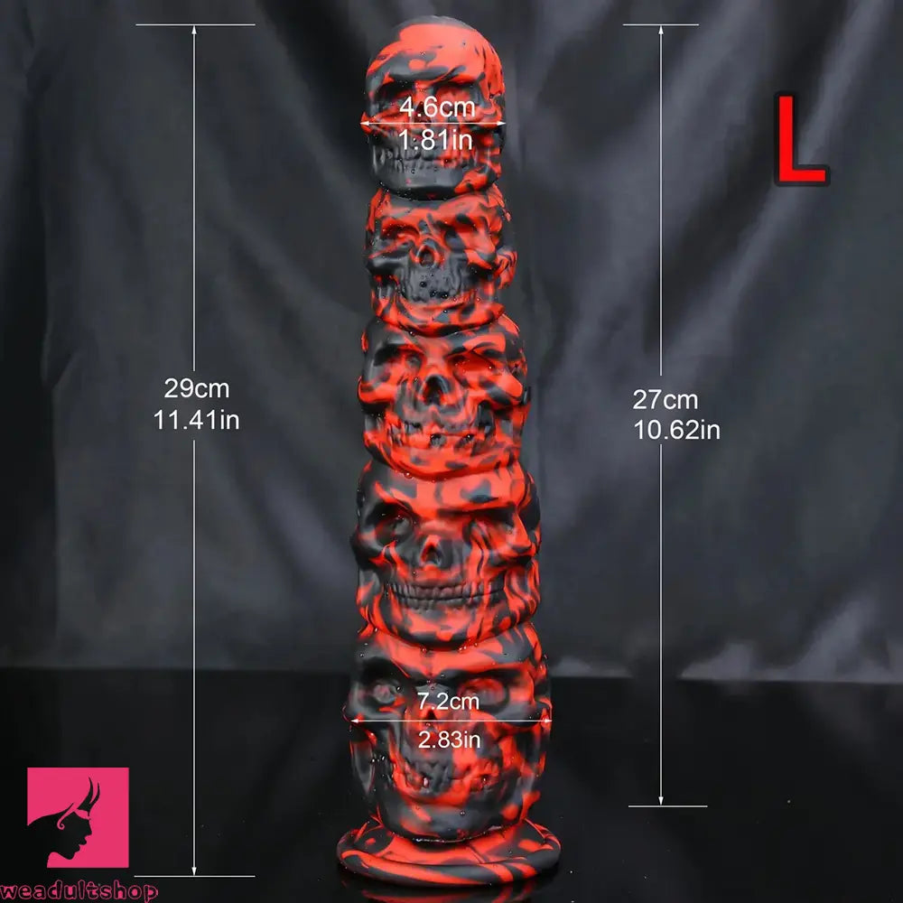 9.05in 11.41in Silicone Soft Monster Skull Big Thick Creature Dildo For Anus