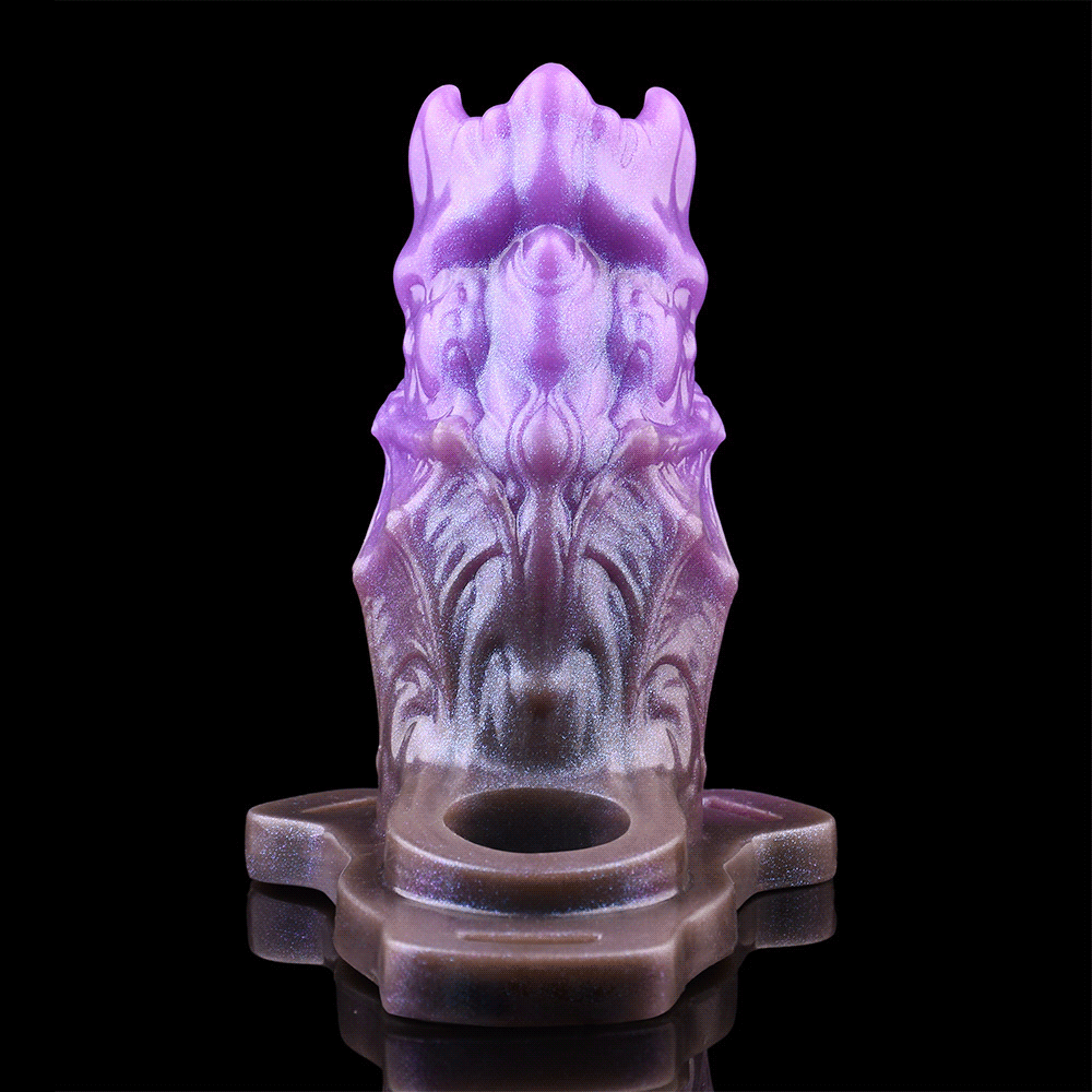 5.39in Scary Dragon Beast Creature Hollow Dildo Sleeve With Cock Ring