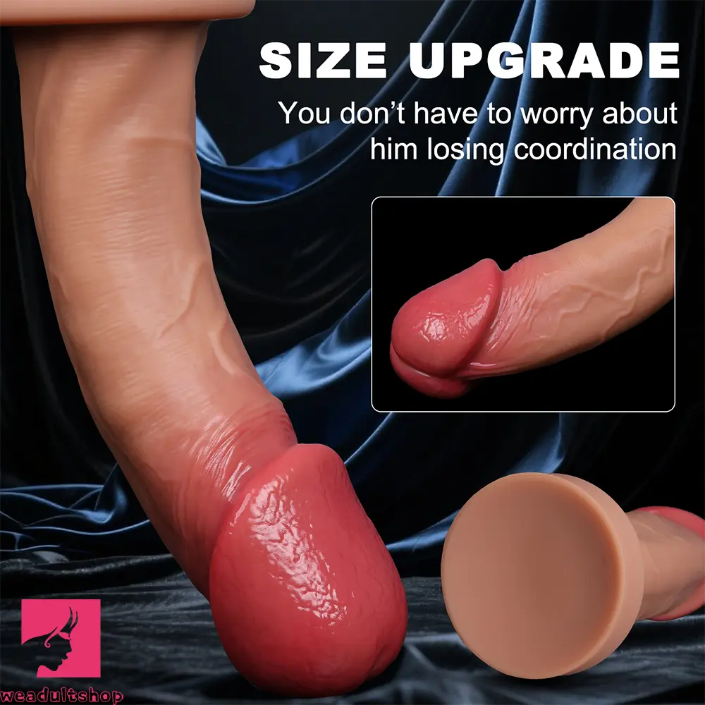 6.69in 8.26in 9.25in 10.62in 12.79in Mushroom Head Silicone Real Dildo