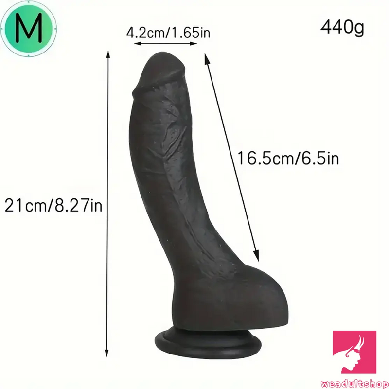 7.28in 8.27in 10.04in Soft Real Ebony Big Looking Silicone Anal Dildo