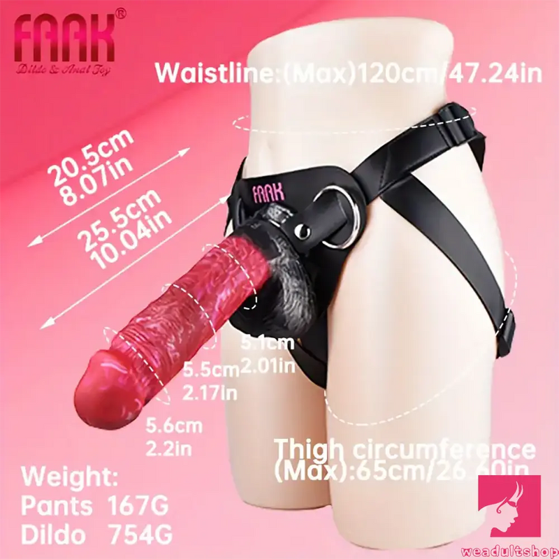10.01in Silicone Soft Big Strap On Wearable Dildo For Gay Lesbian
