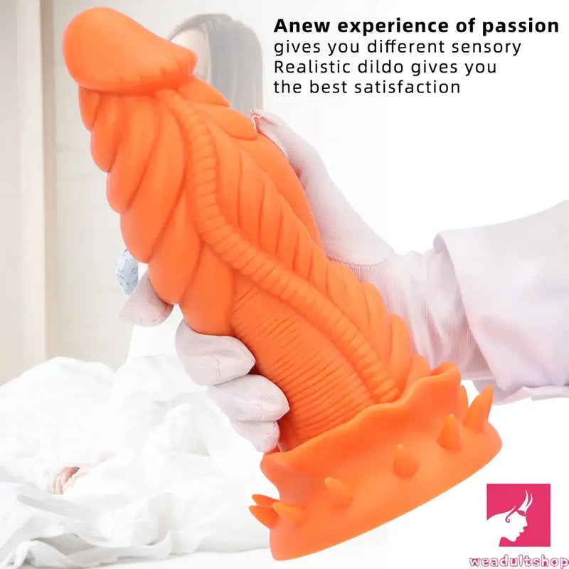7.87in 10.43in 12.6in Fantasy Silicone Flexible Big No Eggs Dragon Dildo