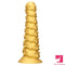 7.48in 11.02in 15in Soft Gold Silicone Spiral Spiked Big Butt Plug Dildo
