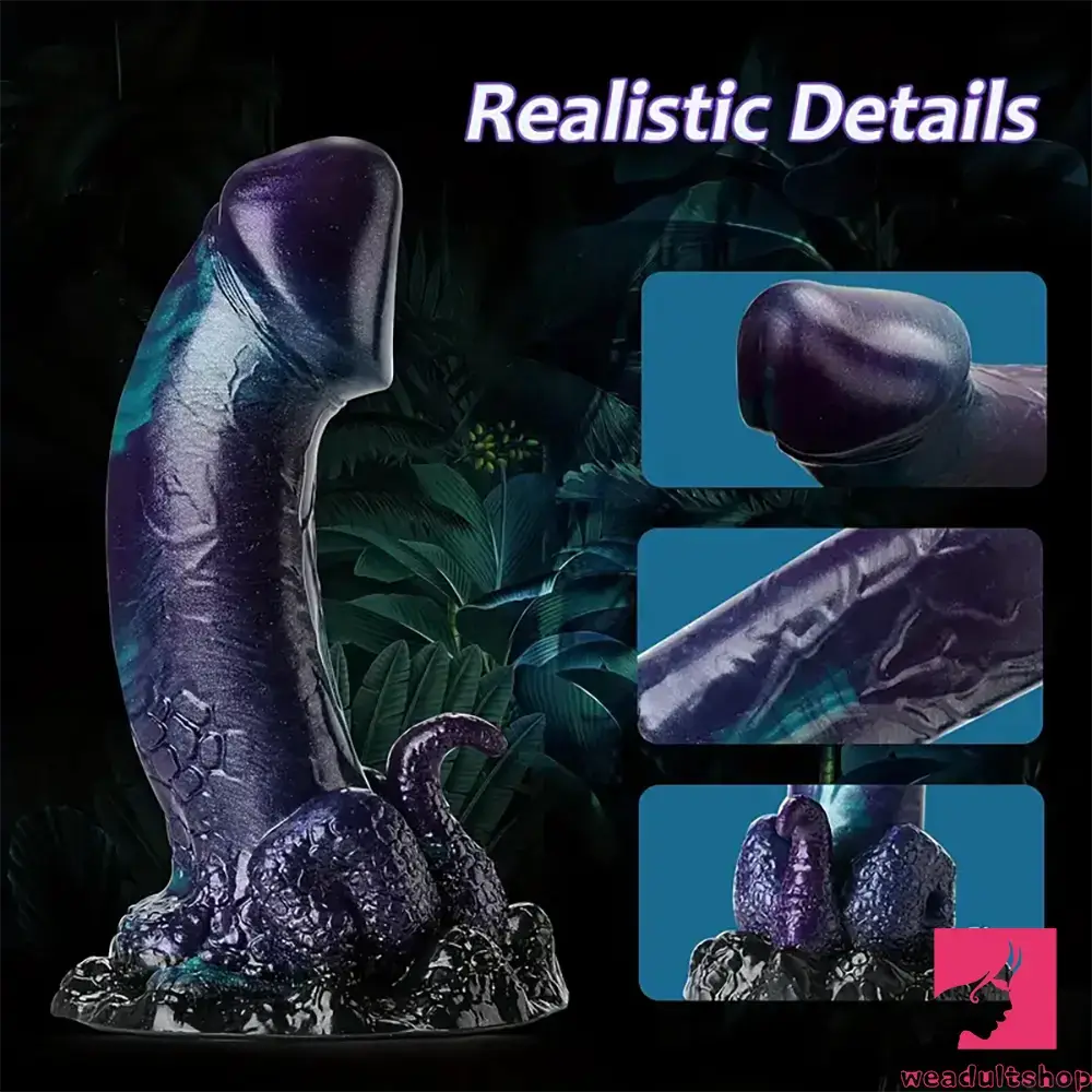 7.6in Dragon Fantasy Silicone Anal Monster Male Dildo With Tentacle