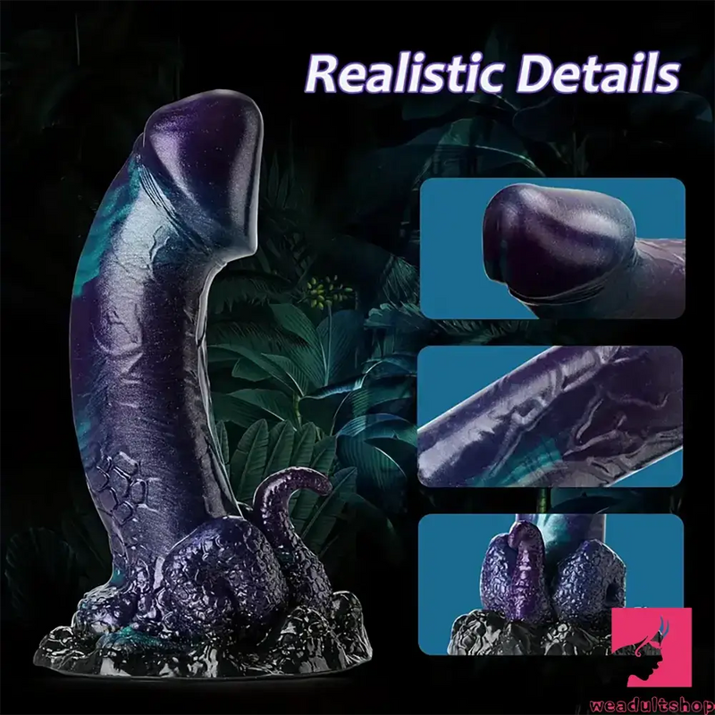 7.6in Dragon Fantasy Silicone Anal Monster Male Dildo With Tentacle