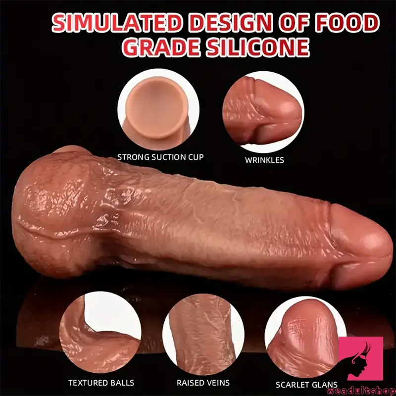 9.84in Realistic Silicone Big Flexible Dildo For Hands-Free Sex Play