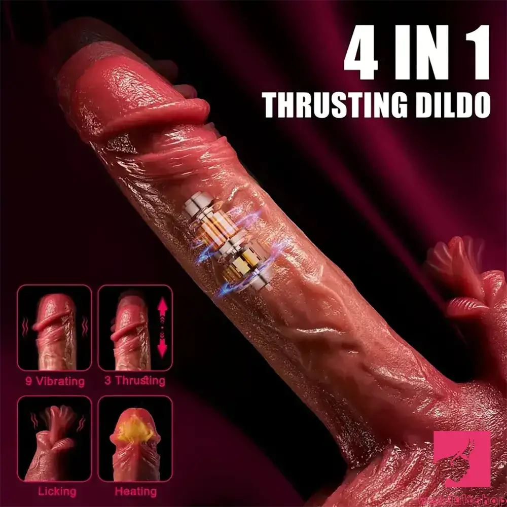 8.7in Multi-Stimulation Thrusting Tongue Licking Heating Vibrating Dildo