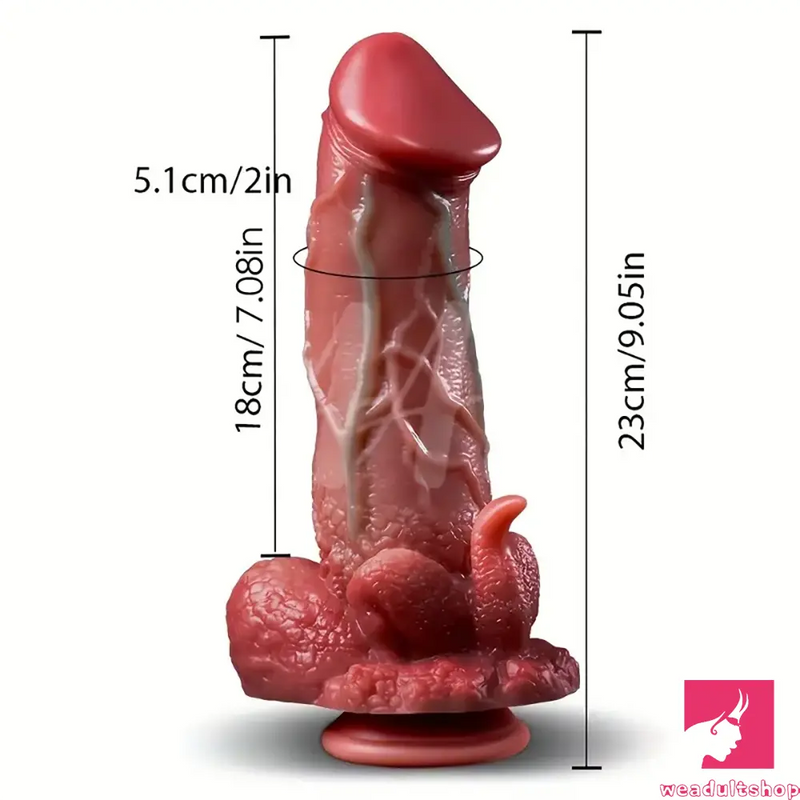 9.05in Dragon Vibrating Thrusting Big Silicone Soft Dildo Love Toy