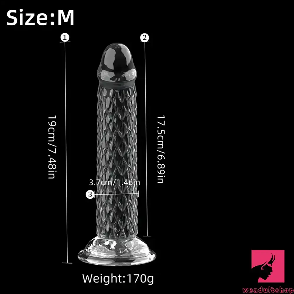 6.3in 7.48in 8.27in Real Lifelike Dragon Clear TPE Soft Male Couple Dildo