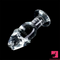 4.63in Clear Elegant Glass Crystal Dildo For Women Men With Base