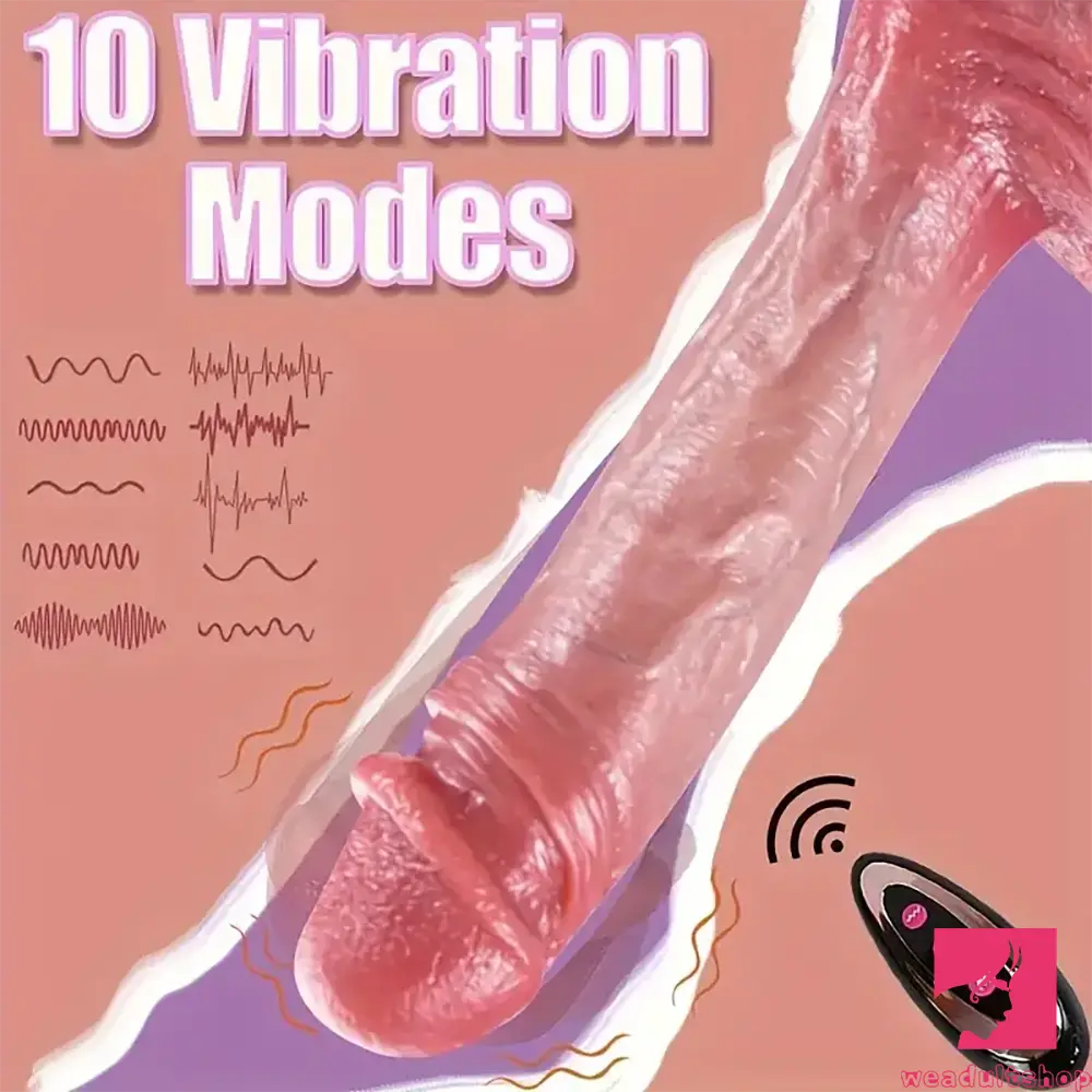 9in Silicone Thrusting Vibrating Rotation Heating Electric Dildo