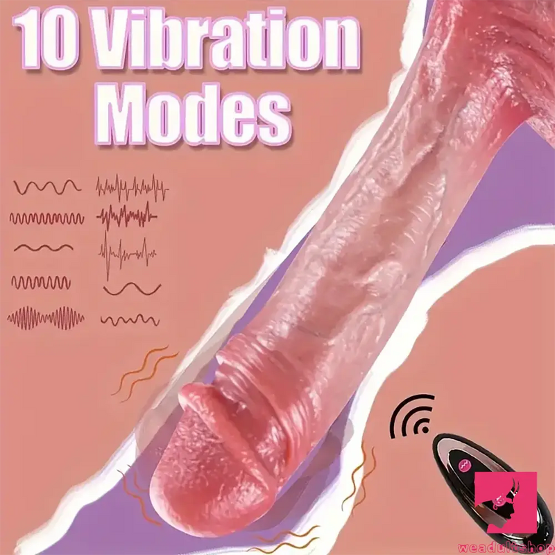 9in Silicone Thrusting Vibrating Rotation Heating Electric Dildo