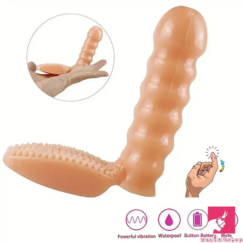 4.06in Vibrating Middle Finger Dildo For Clit Prostate G Spot Vibrator