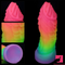 8.26in Fantasy Big Dragon Luminous Silicone Soft Women Rainbow Dildo