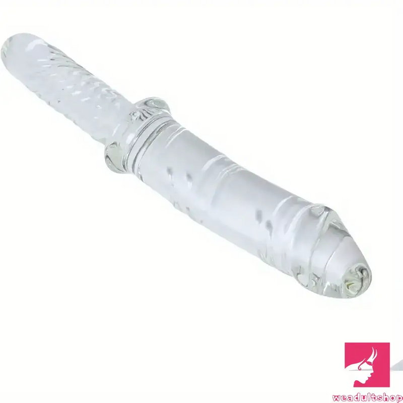 11.4in Realistic Clear Glass Crystal Dildo For Hands-Free Clit Play