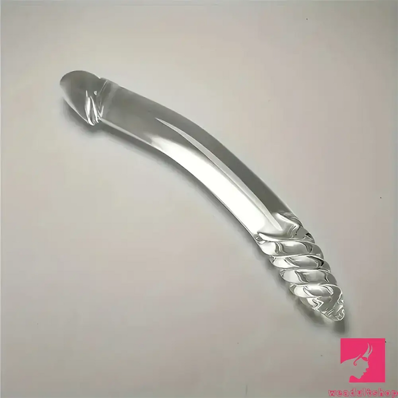 8.4in Clear Elegant Glass Crystal Dildo For Female Male Lesbian Sex