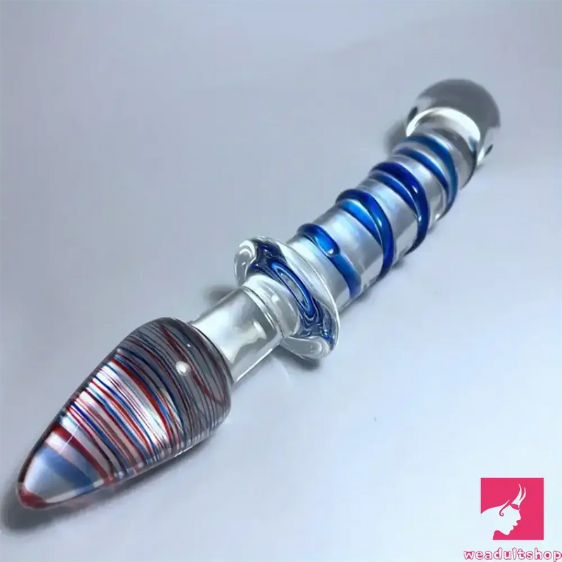 8.27in Clear Jelly Real Glass Crystal Cock Dildo For G-Spot Vaginal Love