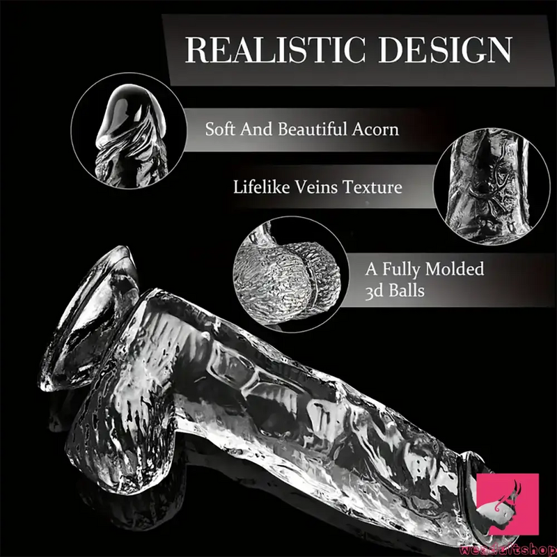 6.4in 7in 8in 9in Clear Real Cock Dildo For G-Spot Vaginal Sex Orgasm