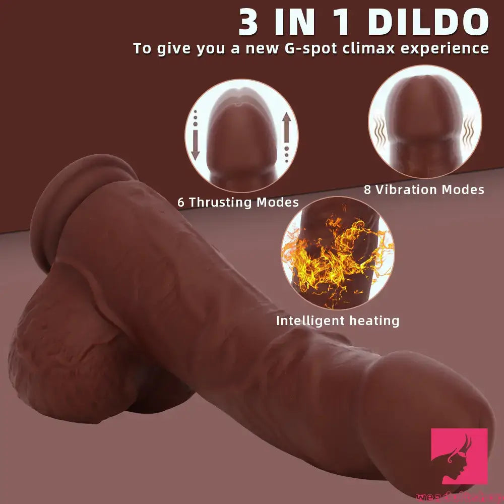 9.84in Lifelike Remote Control Auto Heating Thrusting Vibrating Dildo